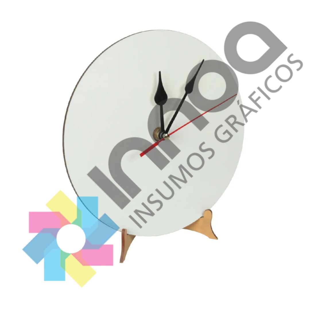 RELOJ CIRCULAR MADERA CRISTAL CON MAQUINA + CAJA 20CM X 20CM