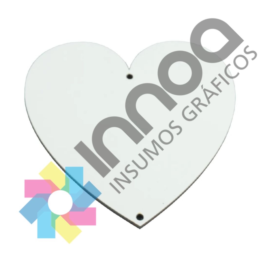 Forma Corazon 9.5 x 10cm perforado madera cristal x10 Unidades