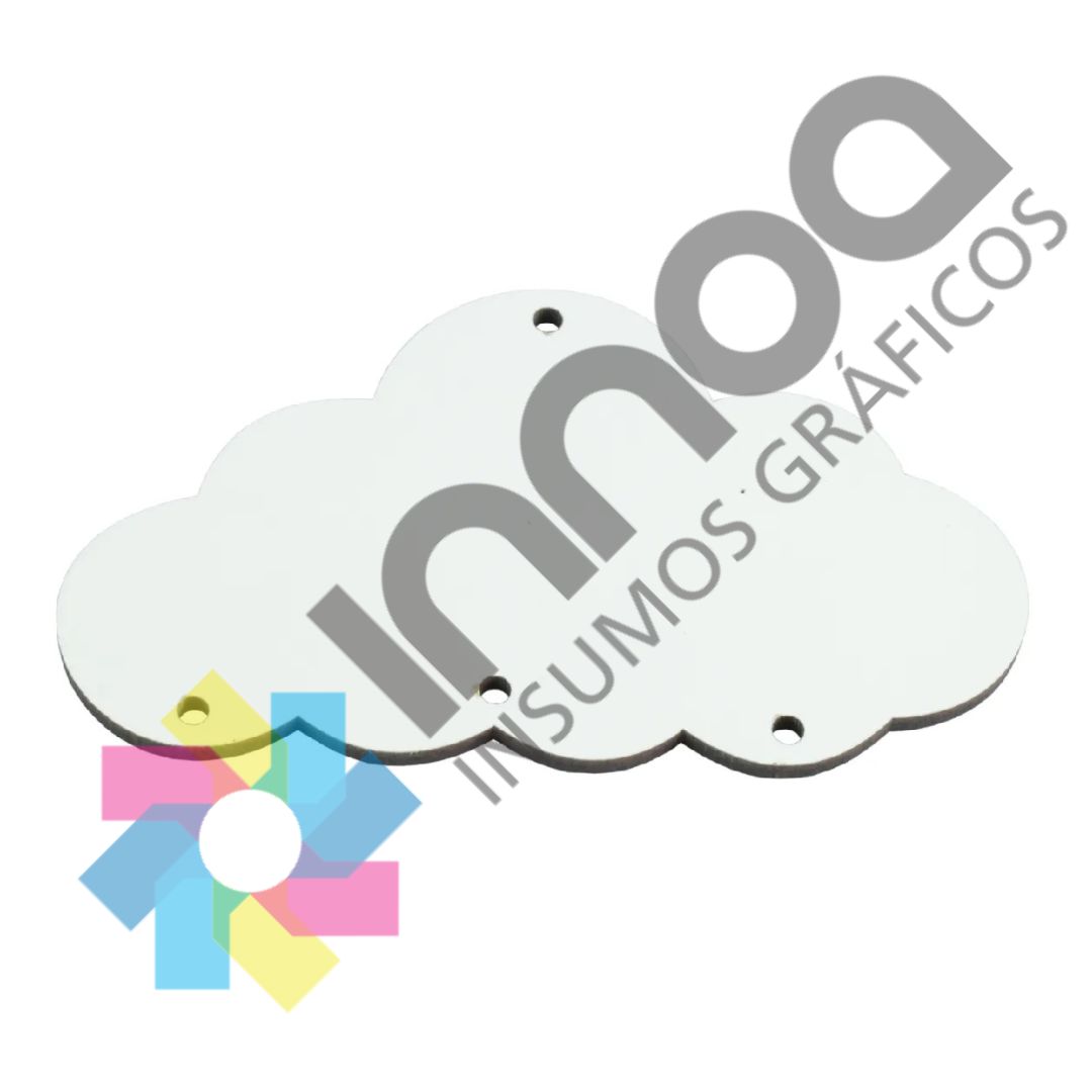 Forma Nube 10 x 5.7cm perforado madera cristal x10 Unidades