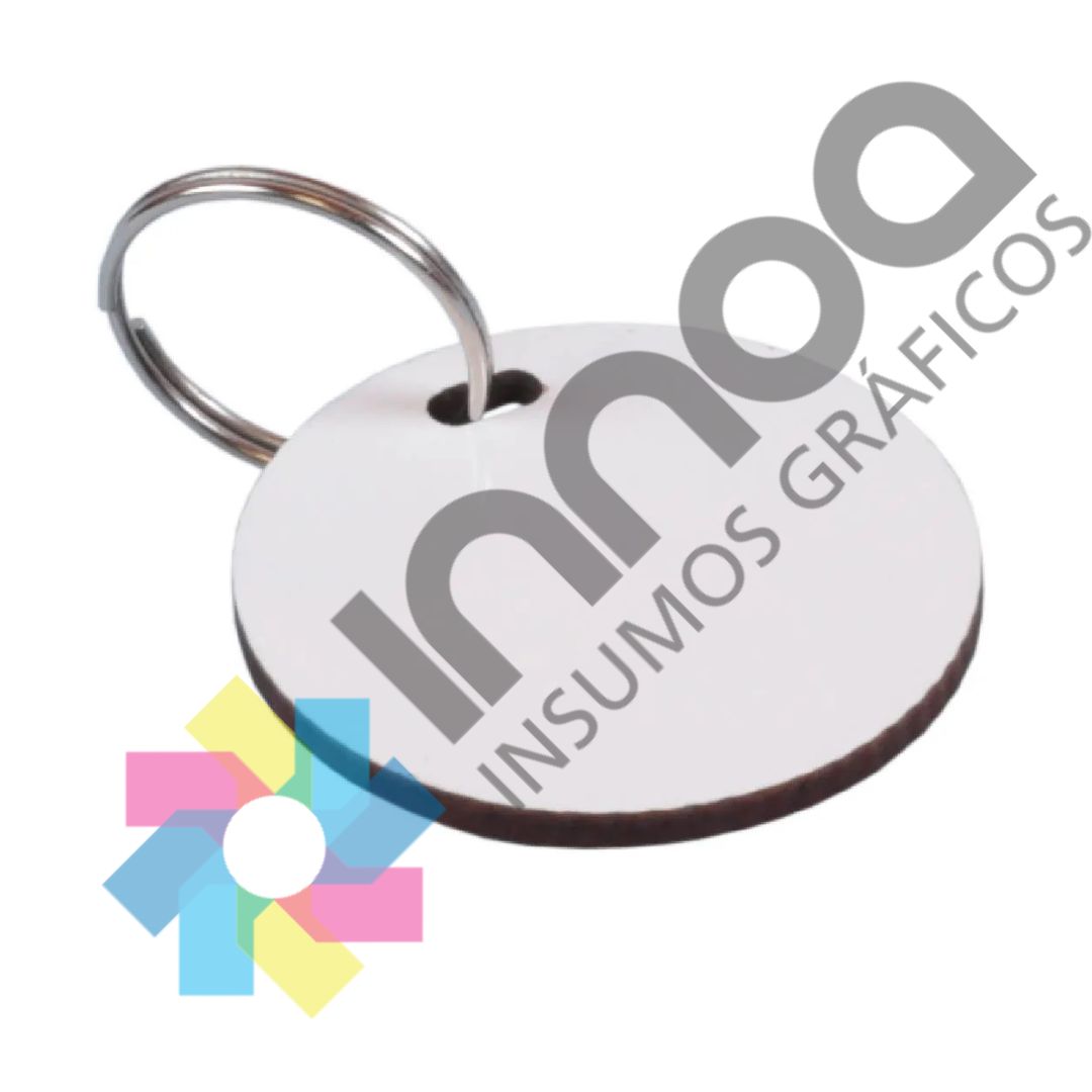 LLAVERO CIRCULAR MADERA CRISTAL CON ARANDELA x10 unidades
