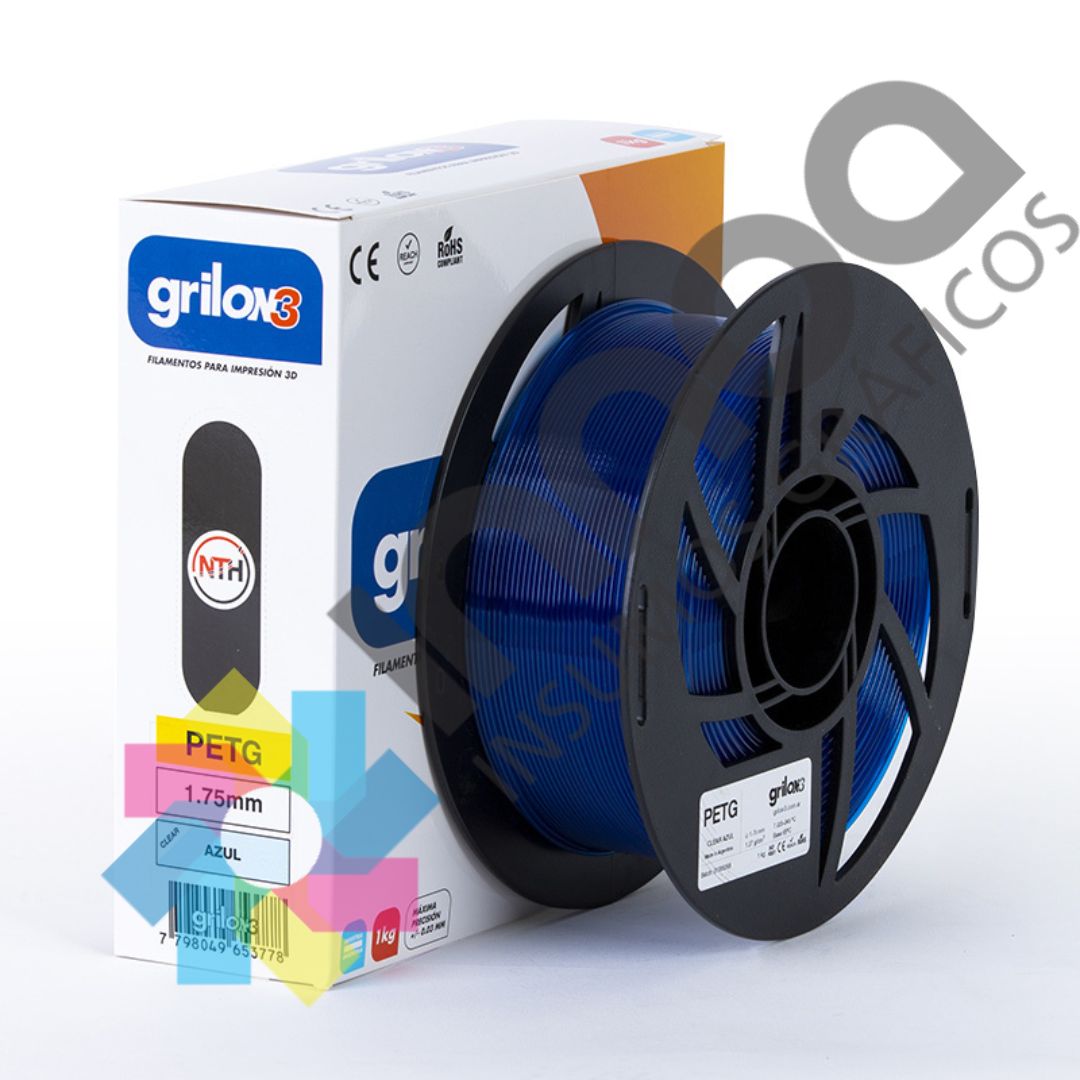 GRILON3 PETG CLEAR AZUL 1.75 MM X 1 KG