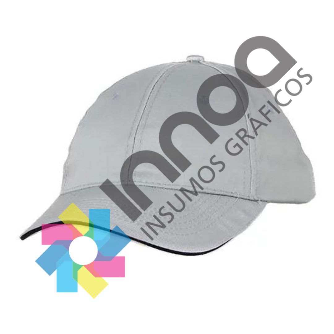 G44 GORRA 6 GAJOS ALG/POL GRIS CLARO VIVO NEGRO