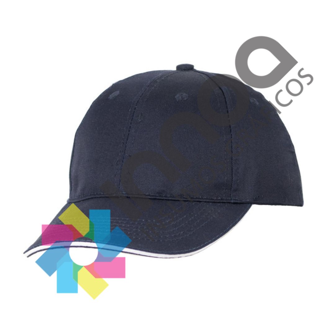 G44 GORRA 6 GAJOS ALG/POL MARINO VIVO BLANCO