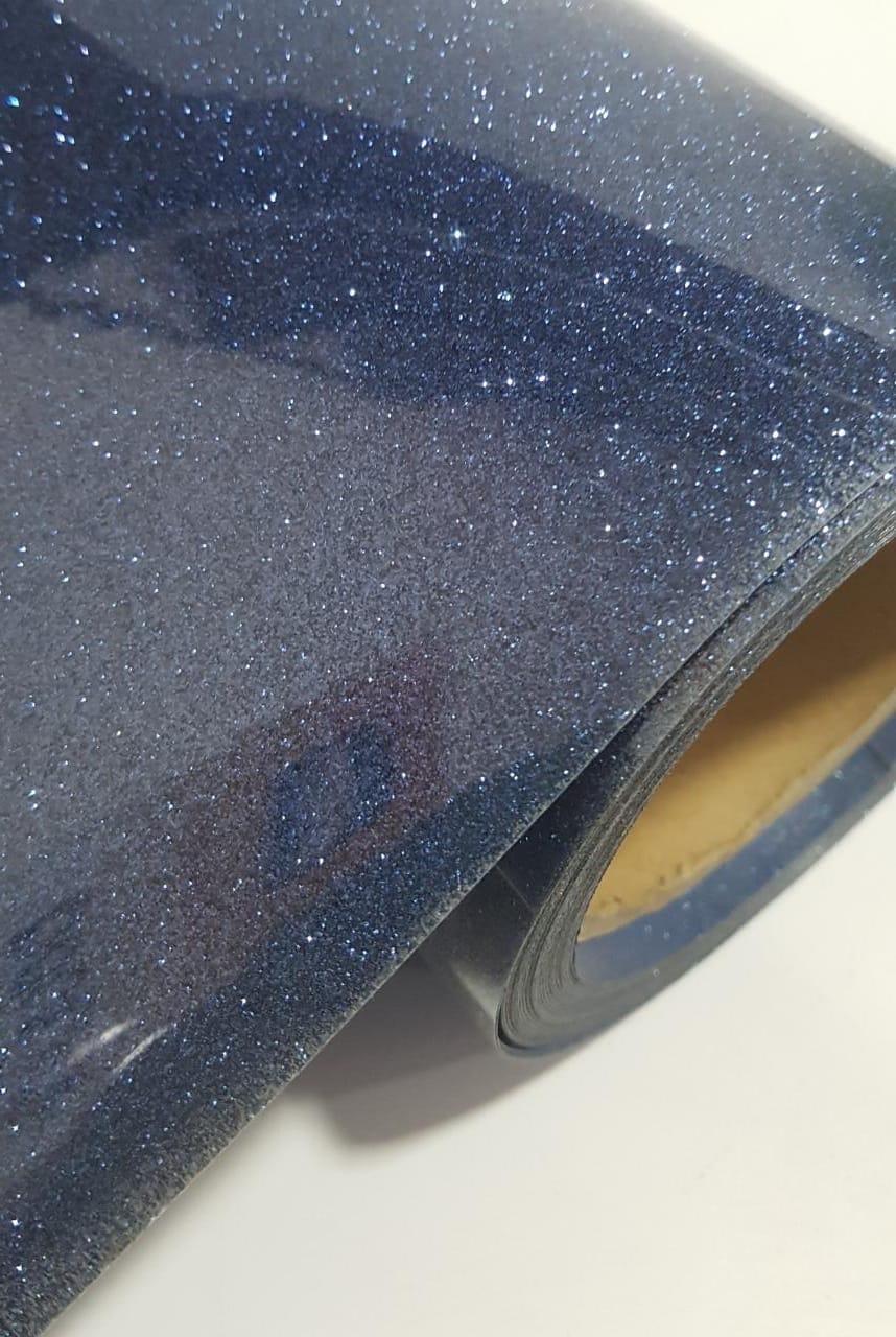 VINILO TERMOTRANSFERIBLE GLITTER AZUL MARINO - Imagen 4