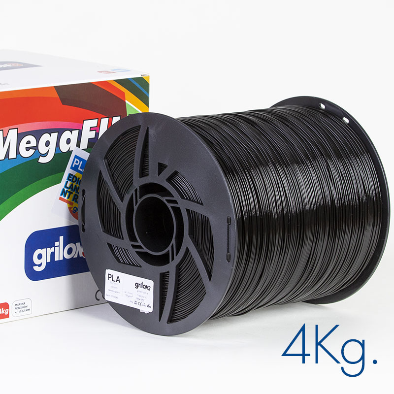 GRILON3 PLA MEGAFILL NEGRO 1.75 MM X 4 KG