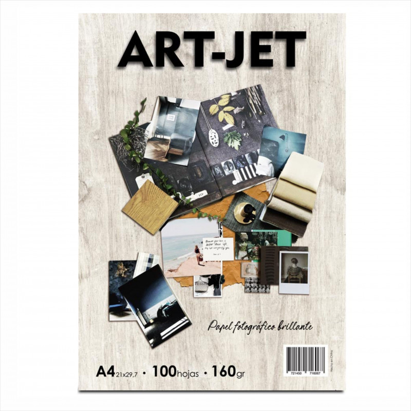 PAPEL FOTOGRAFICO BRILLANTE A4 160 GRAMOS X 100 HOJAS ART-JET