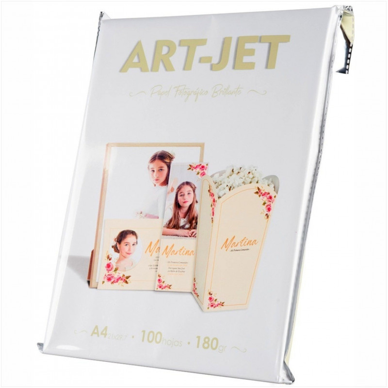 PAPEL FOTOGRAFICO BRILLANTE A4 180 GRAMOS X 100 HOJAS ART-JET