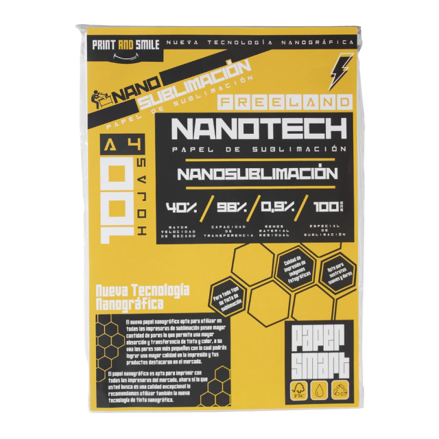 PAPEL PARA SUBLIMACION NANOGRAFICO A4 100GR X100 HOJAS
