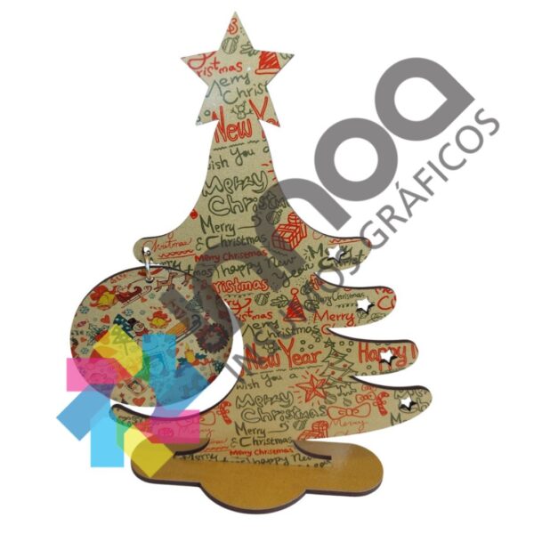 PINO NAVIDEÑO SUBLIMABLE ORO 3 MM MADERA | INNOA