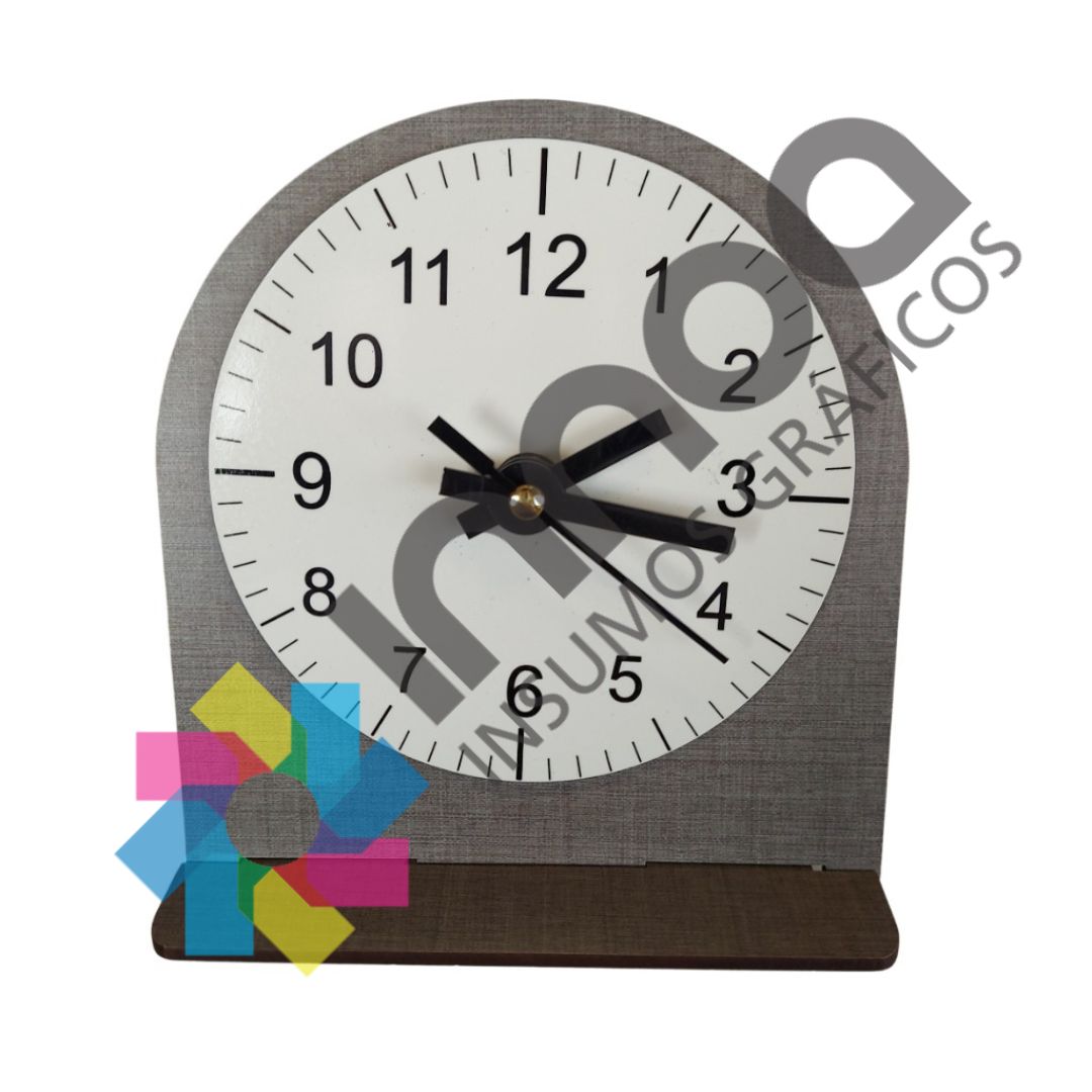 RELOJ ESCRITORIO SUBLIMABLE MADERA NACIONAL 3 MM COMBINADO TERRA